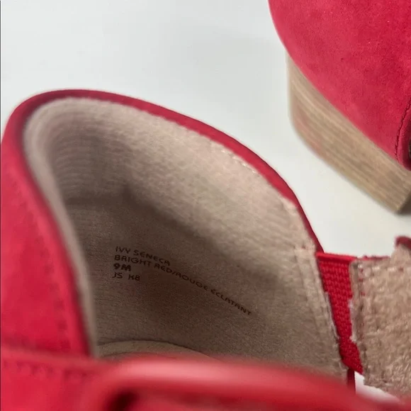 New Earth Ivy Seneca Bright Red Leather Sandals Size 9 - Picture 7 of 9